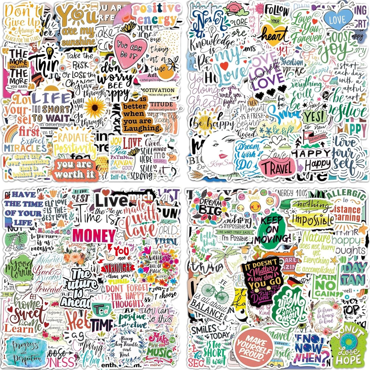 300 PCS Inspirational Stickers for Adults, Scrapbook Vision Board Supplies Motivational Stickers for Water Bottles Laptop